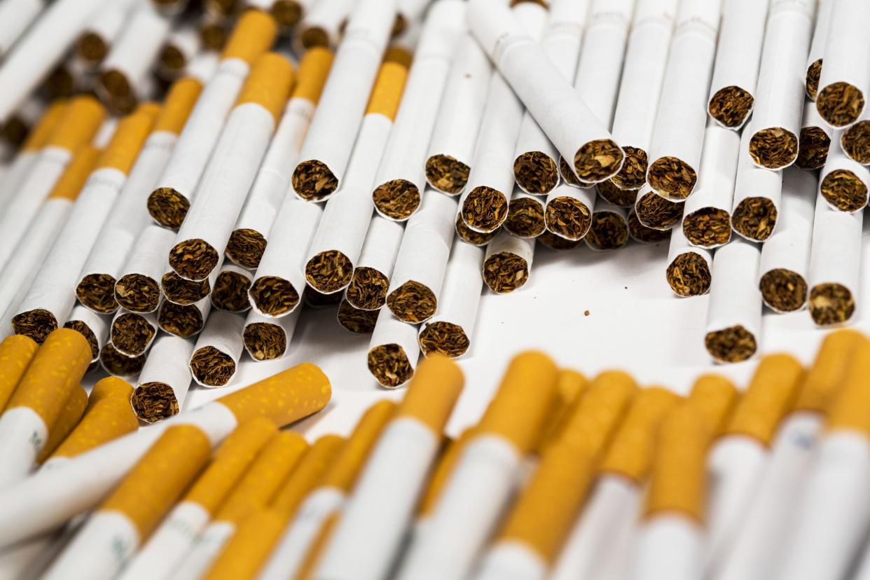 Cigarettes in Washington in 2013. (Kris Tripplaar / Sipa USA via AP file)