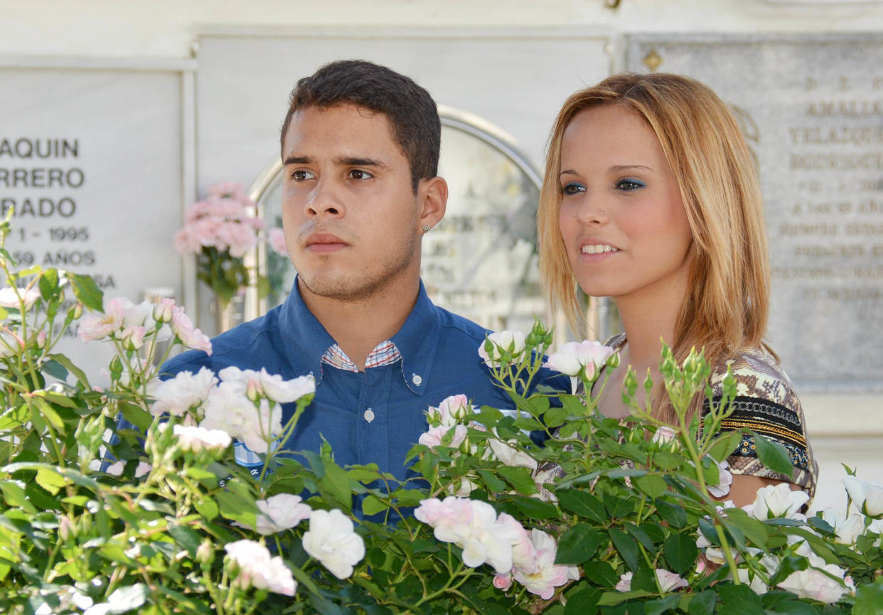 CHIPIONA, SPAIN - MAY 03:  Gloria Camila Ortega and Jose Fernando Ortega attend Rocio Jurado's Internacional Day, an homage to the singer dead in 2001, on May 03, 2014 in Chipiona, Spain.  (Photo by Europa Press/Europa Press via Getty Images)