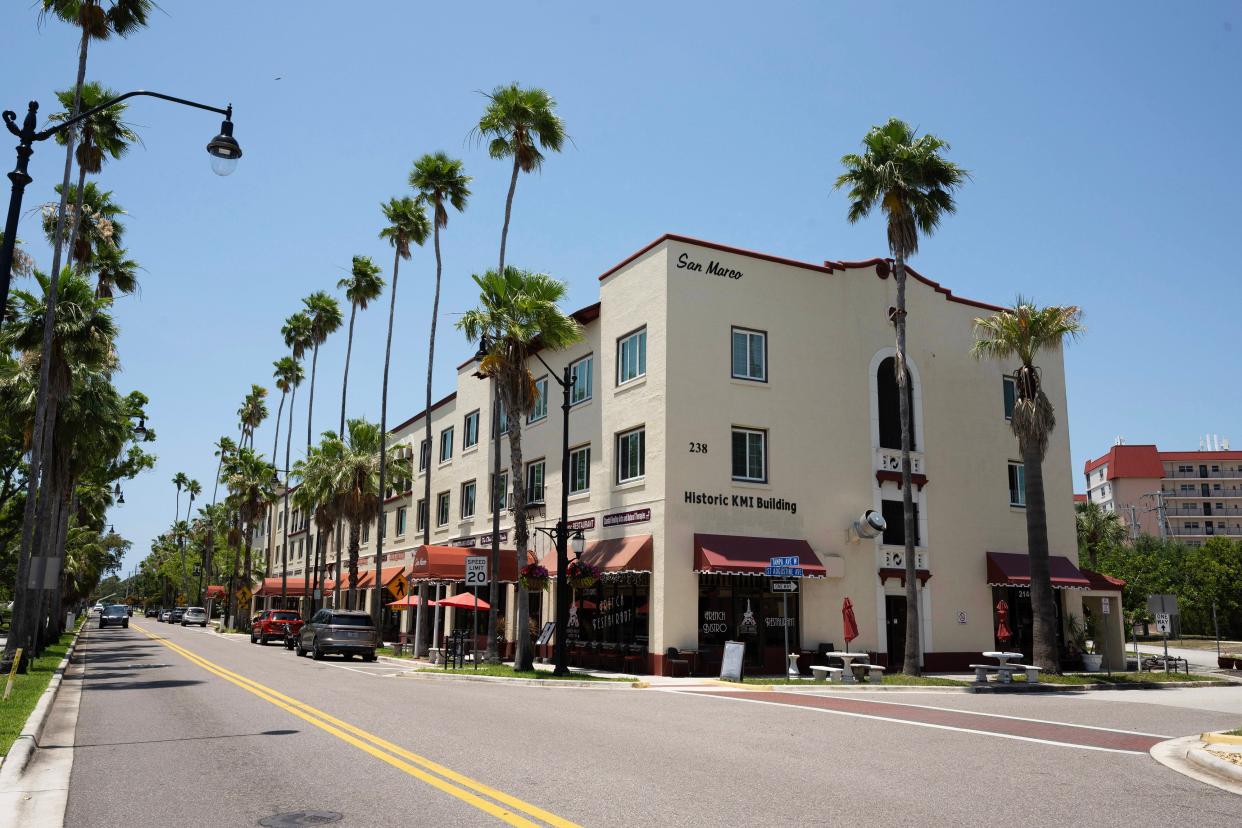 The Venice Center Mall at 238 Tampa Ave., also known as the San Marco Hotel and Kentucky Militar Institue Building, is one of three structures identified by a consultant as being eligible for the National Register of Historic Places.