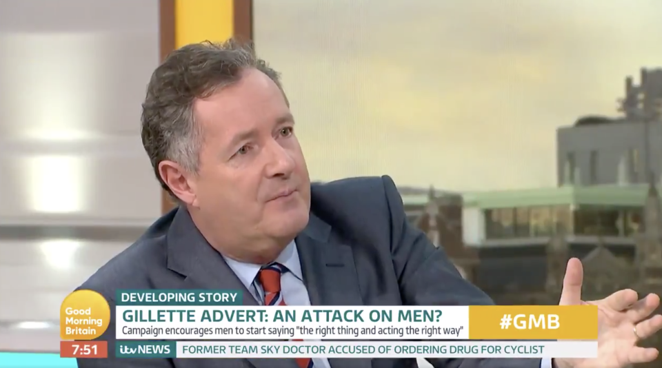 Piers Morgan says all hell would break loose if a similar advert targeted women