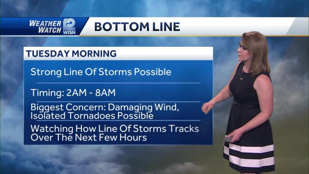 Strong storms possible early Tuesday morning