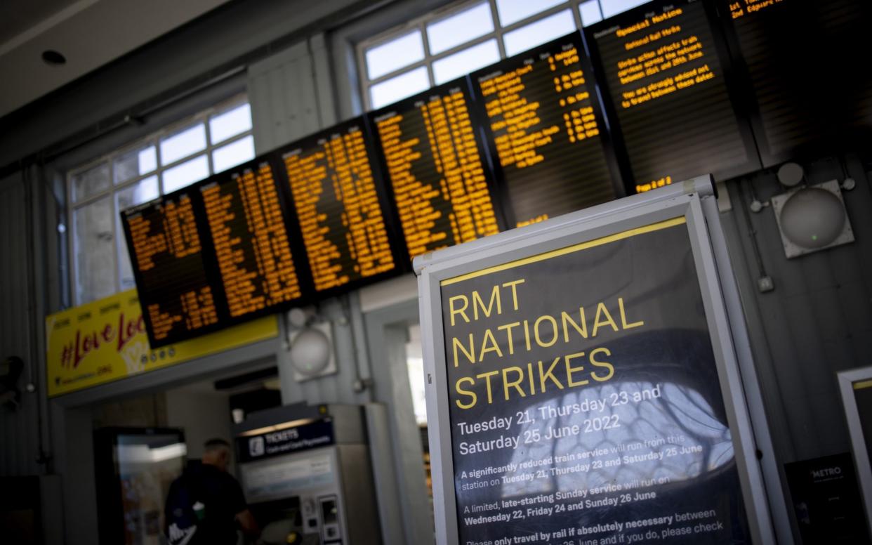 RMT rail strikes Network Rail inflation cost of living crisis October -  TOLGA AKMEN/EPA-EFE/Shutterstock