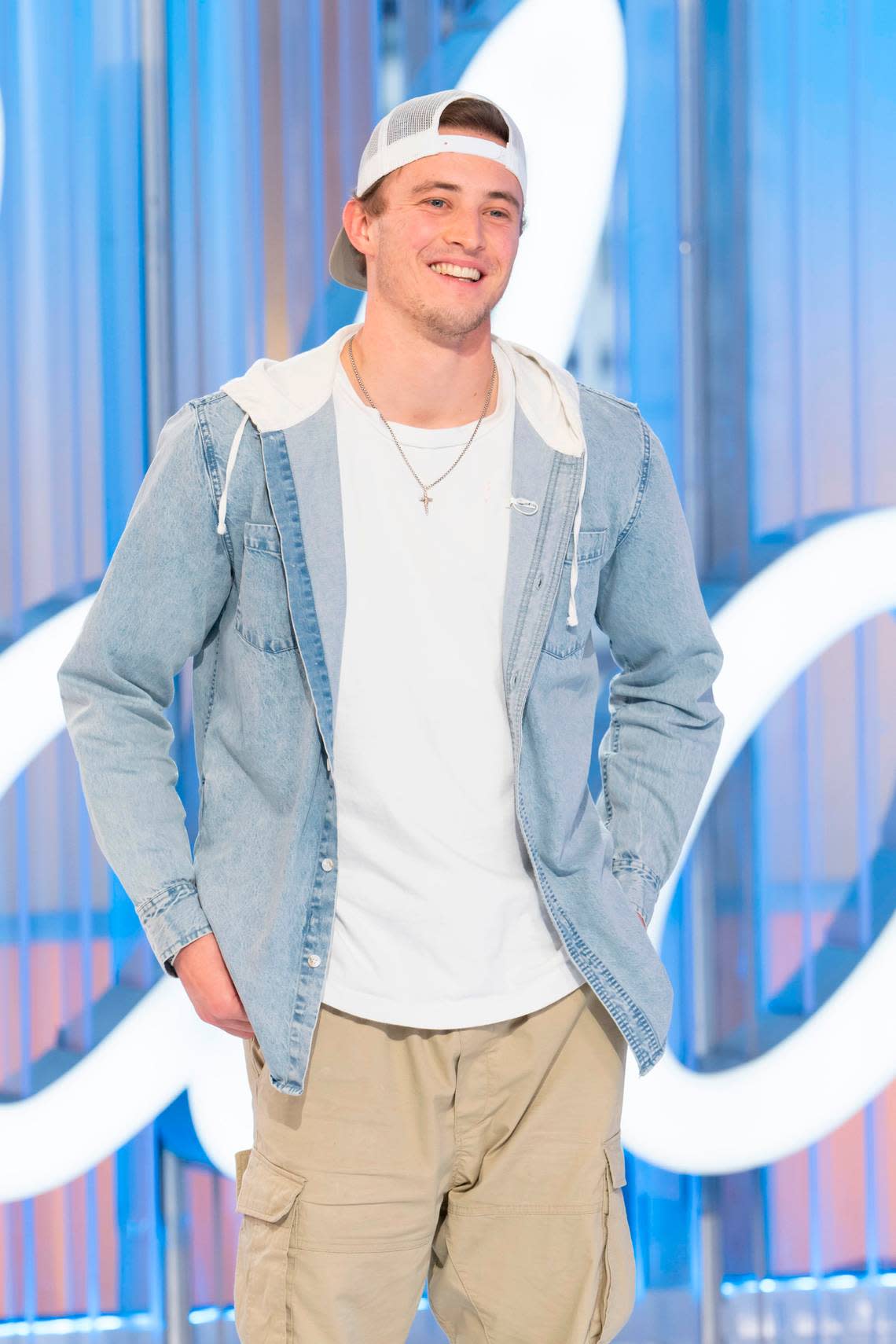 Blake Proehl, a Charlotte native and former player for the NFL with family ties to the Carolina Panthers, auditions for Season 22 of “American Idol” on ABC.