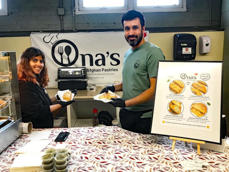 Ona's Bakery has been selling Afghani pouchaks at the Guelph Farmers Market since last summer. Pouchak is a savoury pastry filled with a rich meaty filling, or a fresh vegetable one.