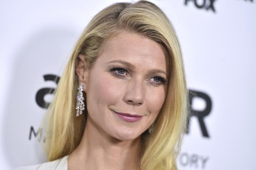FILE - In this Oct. 29, 2015, file photo, Gwyneth Paltrow arrives at a gala in Los Angeles. In an announcement made Tuesday, Sept. 4, 2018, Paltrow's lifestyle company Goop has agreed to pay $145,000 in civil penalties over products including egg-shaped stones that are meant to be inserted into the vagina to improve health. (Photo by Jordan Strauss/Invision/AP, File)