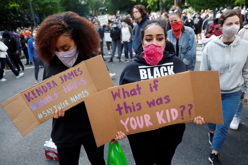 FILE PHOTO: Protesters rally against the death in Minneapolis police custody of George Floyd, in Portland