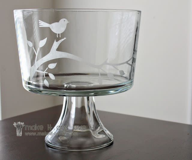 Glass-Etched Trifle Bowl