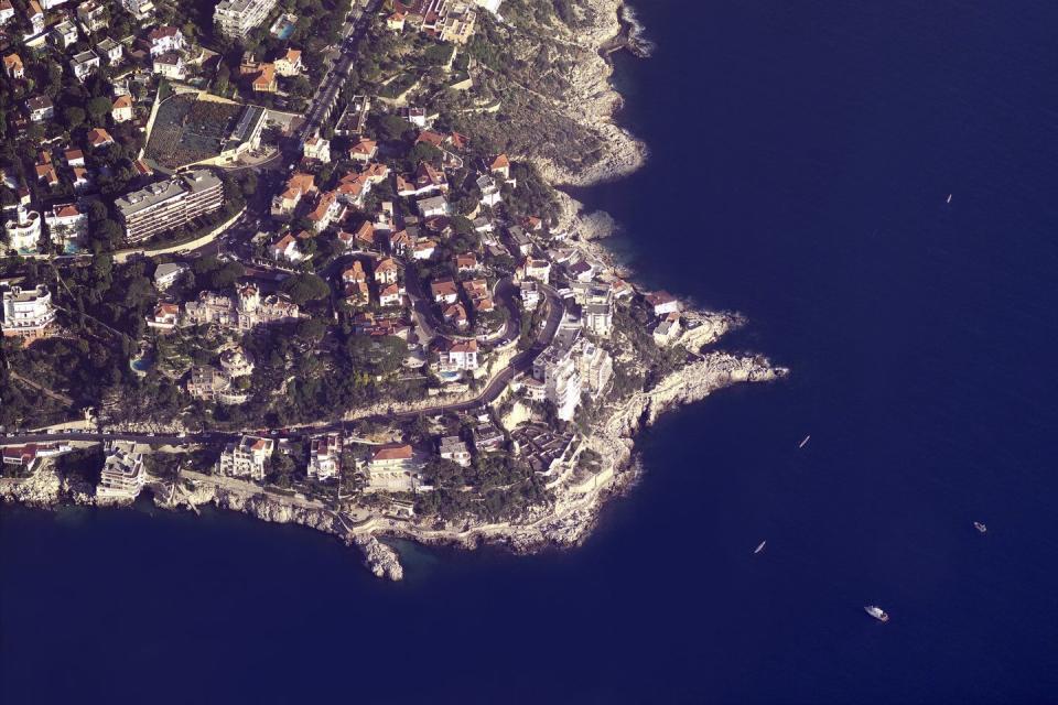 aerial view of mont boron, nice