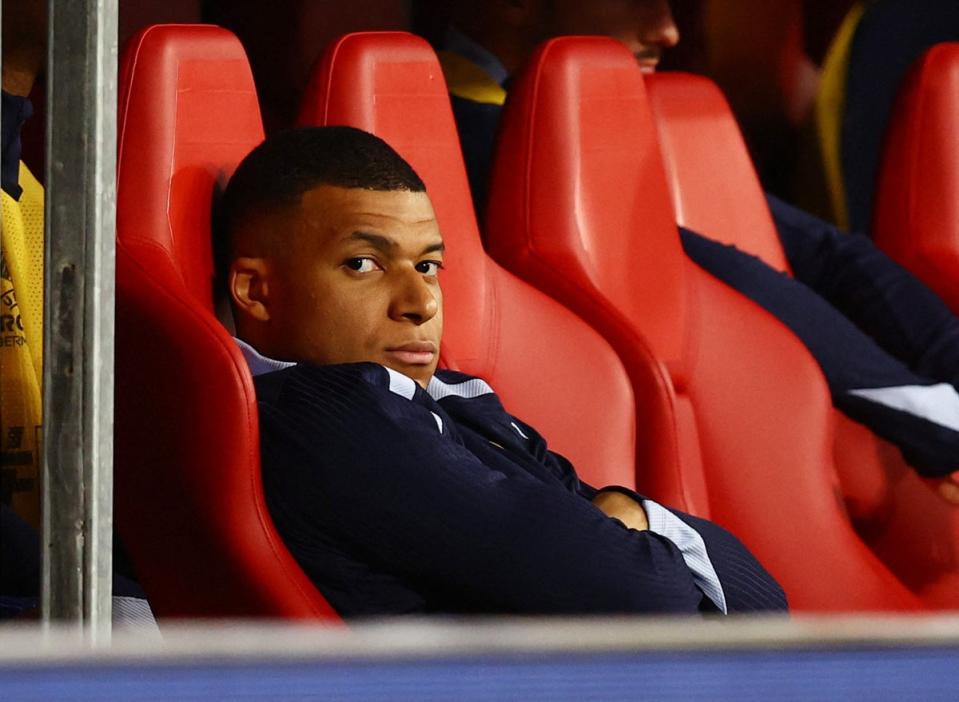 Mbappe watched on from the bench (Reuters)