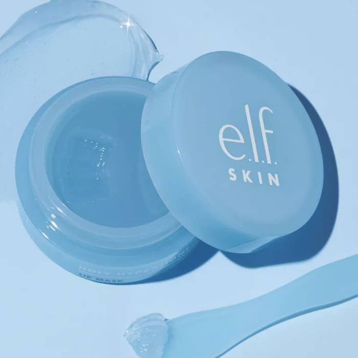 the blue container and lip mask inside