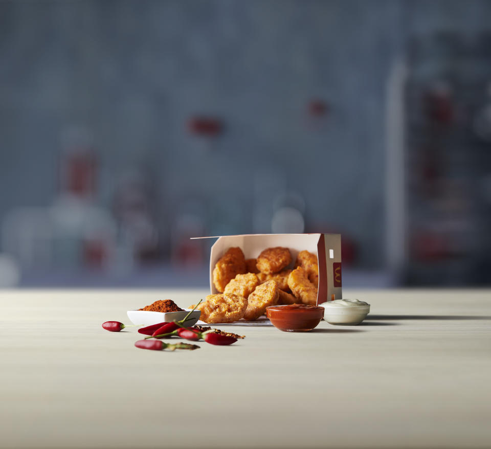 McDonald’s has launched new spicy chicken nuggets. Photo: Supplied/McDonald’s