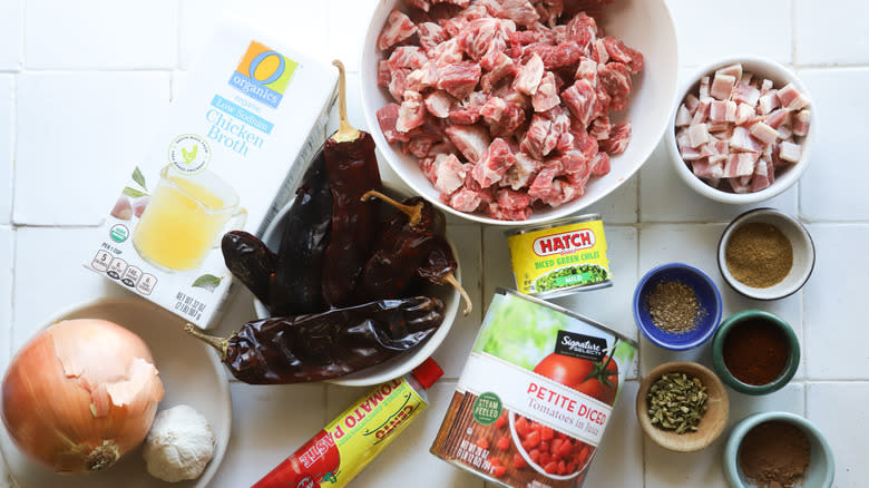 Ingredients for smoky brisket chili