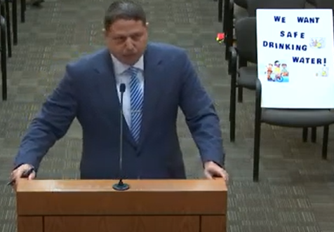 Camino Real Regional Utility Authority interim director JC Crosby presented an update on the utility to the Doña Ana County Board of County Commissioners.