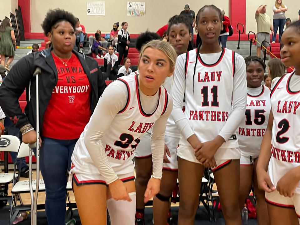 Parkway's Makenna Miles (23) and Ty'lissa Henderson (11) are two of the top players for the Lady Panthers in 2023.