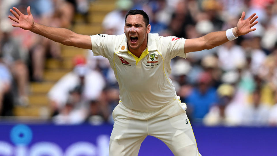 Scott Boland appeals for a wicket.