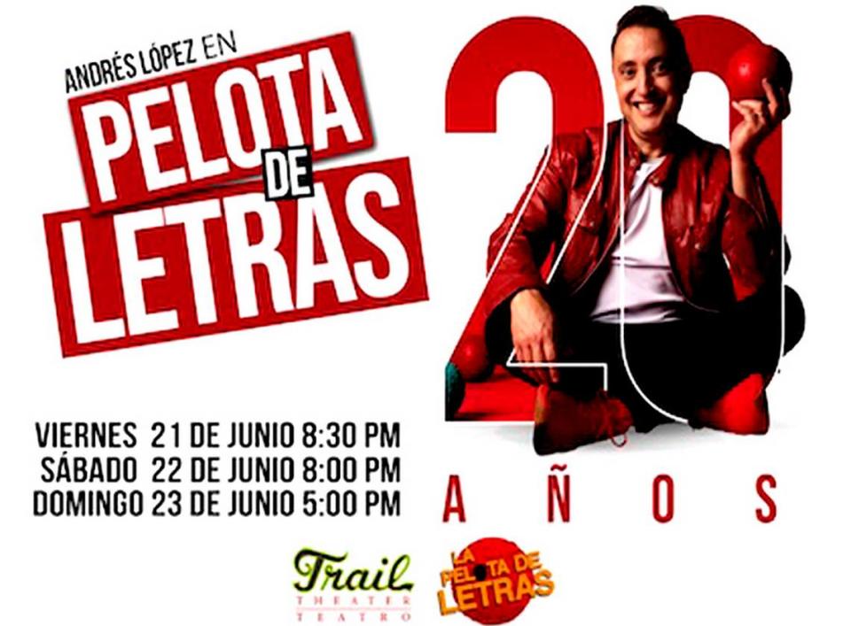 Andrés López celebra 20 años de “Pelota de letras” en el Teatro Trail.