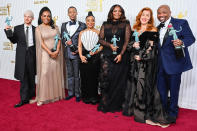 <p>The actress posed with her <em>Abbott Elementary</em> cast members after the gang won best ensemble in a comedy series at the 2023 <a href="https://people.com/tag/sag-awards/" rel="nofollow noopener" target="_blank" data-ylk="slk:SAG Awards,;elm:context_link;itc:0;sec:content-canvas" class="link ">SAG Awards,</a> continuing their awards season hot streak.</p>