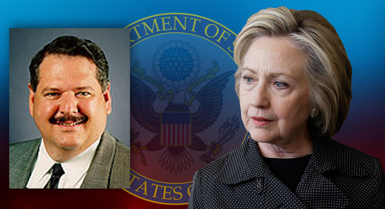 John Bentel, left, now the focus of the Clinton email probe. (Photos: State Department, AP)