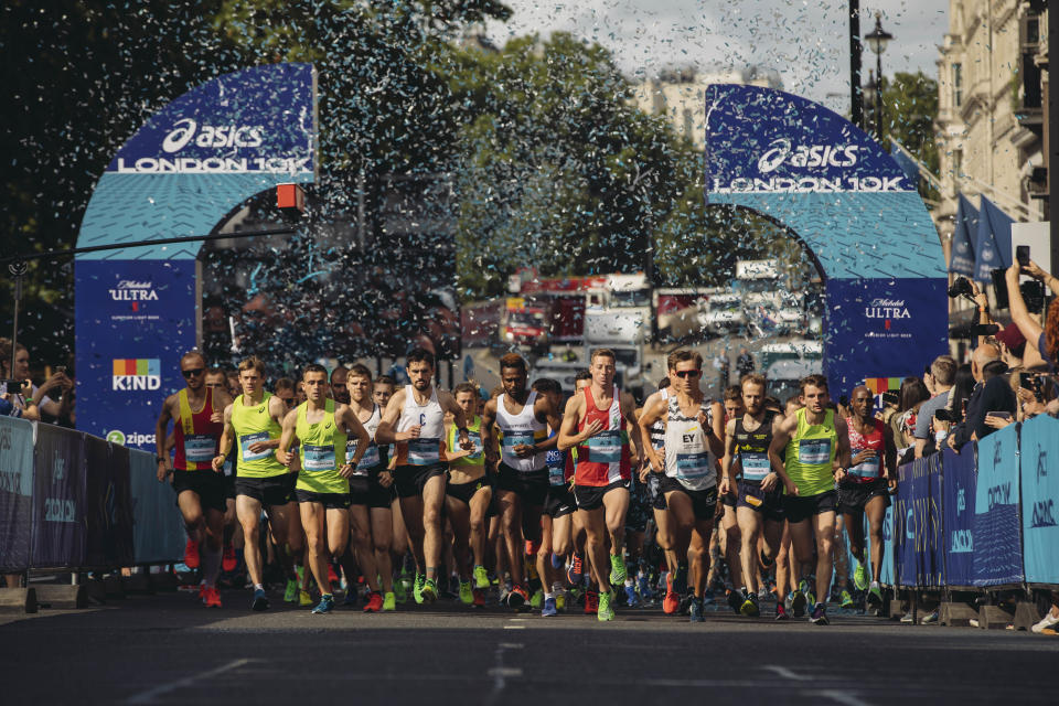 The 2019 ASICS London 10K was won by Josh Griffiths (male winner) and Rebecca Murray (female winner) with times of 29:47 and 33:46 respectively. 