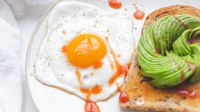 fried egg and avocado toast