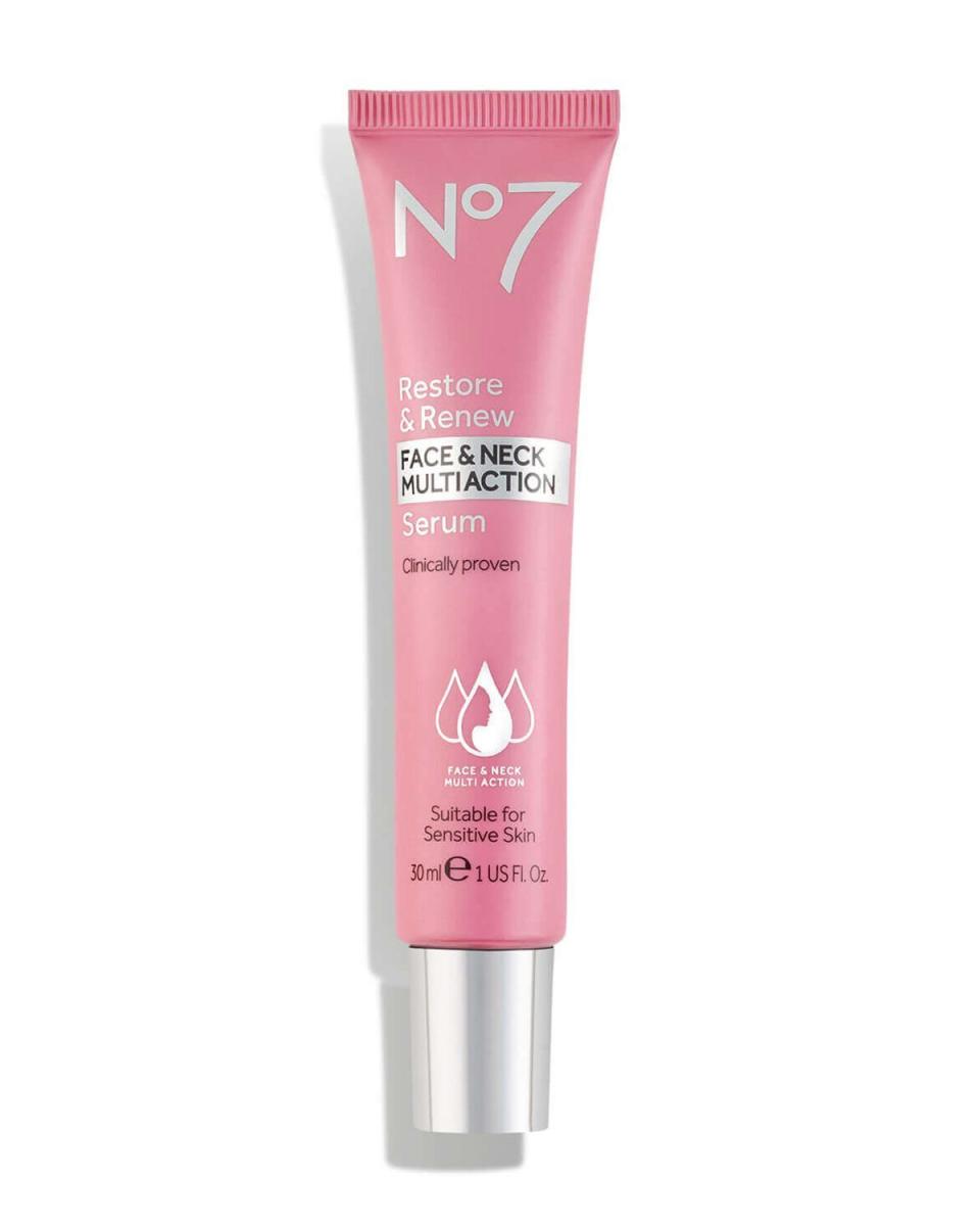 3) No7 Restore & Renew Face & Neck Multiaction Serum