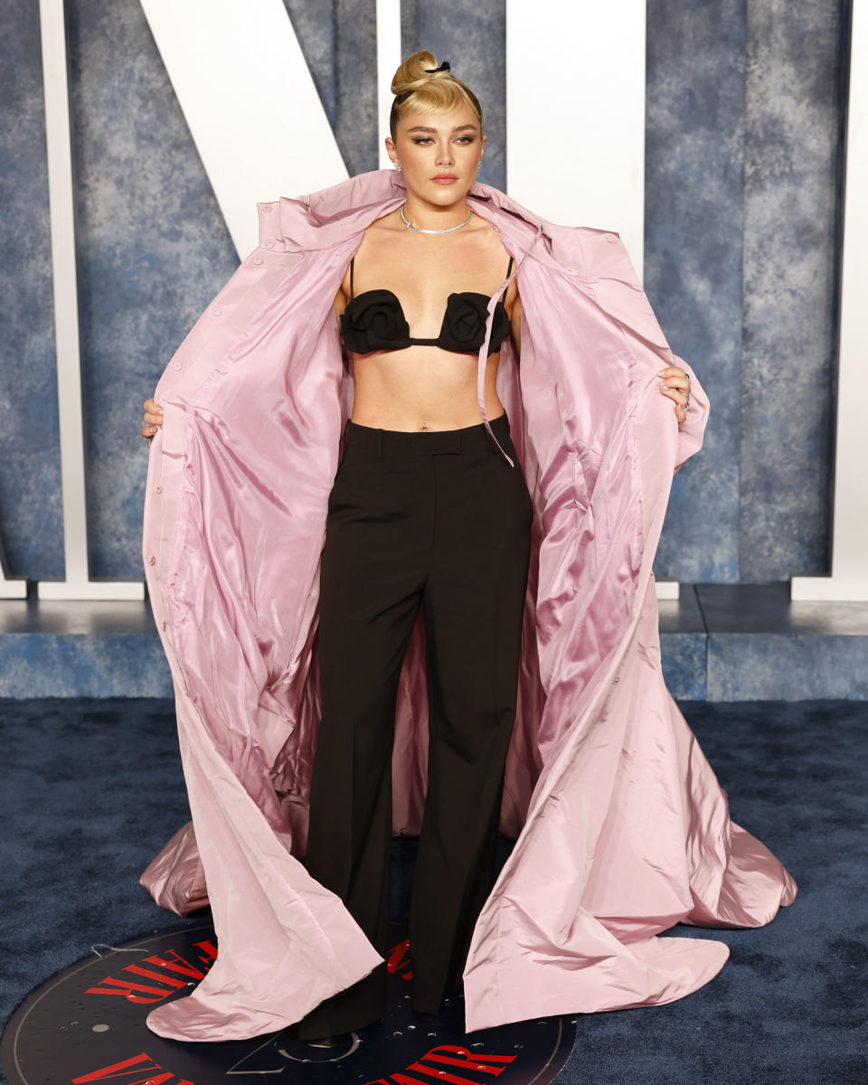 Florence Pugh at the 2023 Vanity Fair Oscars after party. (Getty Images)