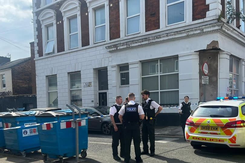 Police on Moses Street in Toxteth