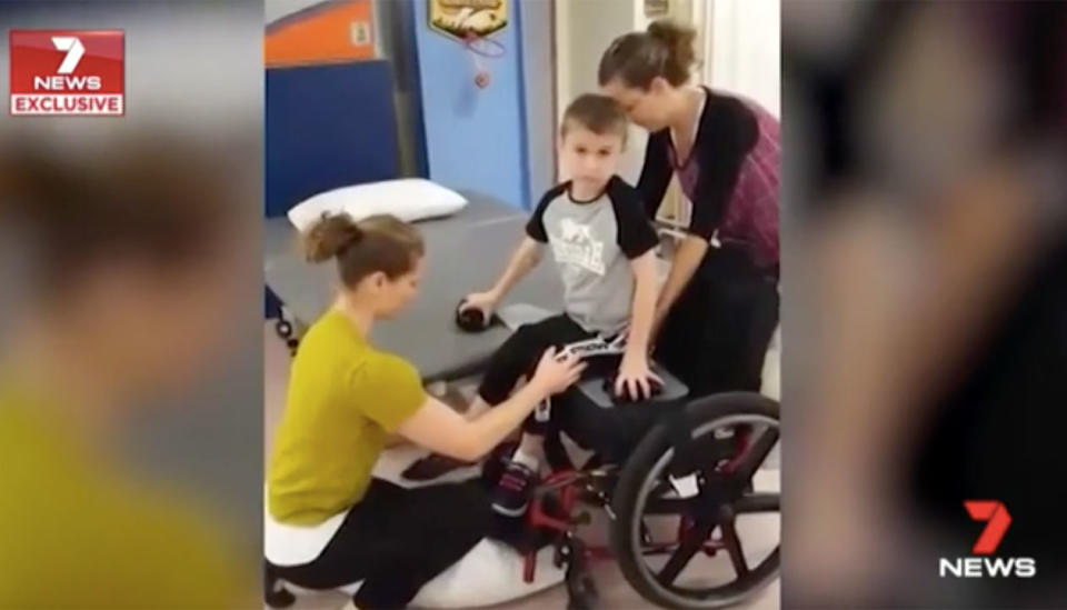 Bailey Becker is getting used to life in a wheelchair. Source: 7 News