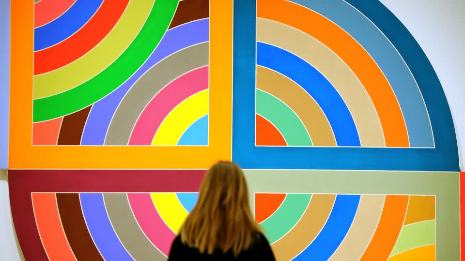 Frank Stella's "Haran II," belonging to the Guggenheim foundation, displayed on February 6, 2012 at the Palazzo delle Esposizioni in Rome, Italy. - Gabriel Bouys/AFP/Getty Images