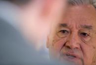 El secretario general de las Naciones Unidas, Antonio Guterres, asiste a una entrevista con Reuters, en la Conferencia de las Naciones Unidas sobre el Cambio Climático (COP25), en Madrid, España, el 11 de diciembre de 2019