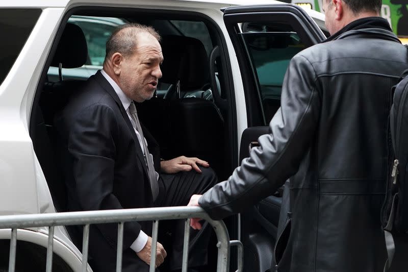 Film producer Harvey Weinstein arrives at New York Criminal Court for his ongoing sexual assault trial in the Manhattan borough of New York City