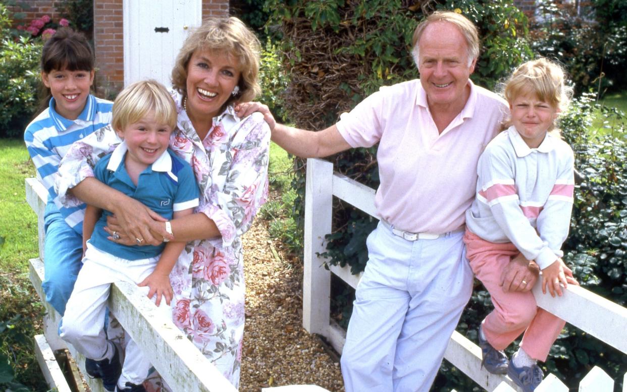 Esther Rantzen with husband Desmond Wilcox and their three children