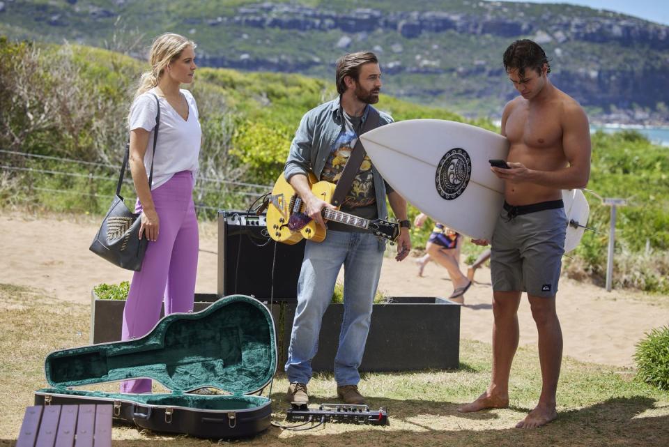 <p>He stays away from the court and goes for a surf. </p>