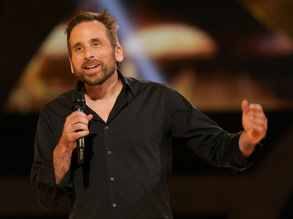 FILE - In this Dec. 7, 2012 file photo, Ken Levine, creative director and co-founder of Irrational Games, presents the world premiere of "Bioshock" on stage at Spike's 10th Annual Video Game Awards at Sony Studios in Culver City, Calif. Levine is writing a script for Warner Bros. based on the campy sci-fi tale "Logan's Run." (Photo by Chris Pizzello/Invision/AP)