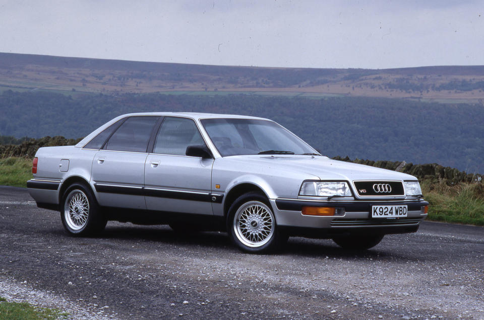 <p>Here was Audi’s initial stab at an ultimate saloon to take its battle to Mercedes-Benz and Jaguar. The heart of the 1991 car was an aluminium V8 powerplant, Audi’s first, with a <strong>3.6-litre</strong> capacity initially and <strong>4.2</strong> later, and it was also the marque’s first car to hitch an automatic transmission to the standard quattro 4x4 system. The use of a modified 100 bodyshell didn’t impress, even though there was a stretch-limo version called the Lang.</p>