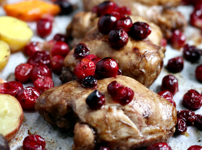 Sheet-Pan Cranberry Chicken with Roasted Vegetables
