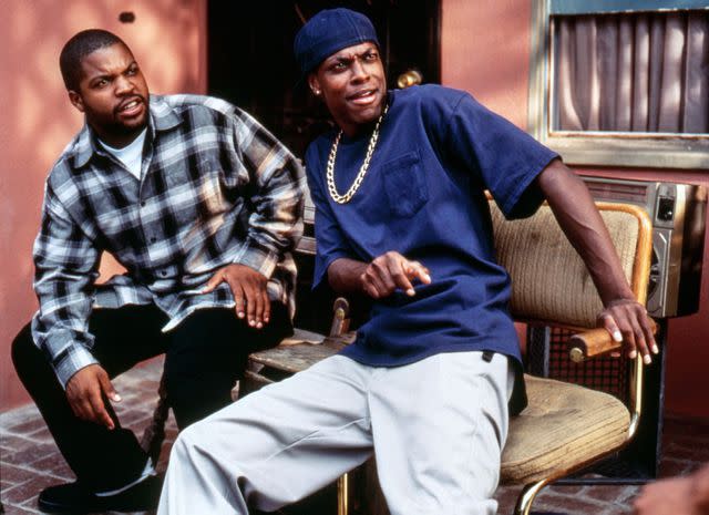 <p> Courtesy Everett Collection</p> Ice Cube and Chris Tucker in 1995's "Friday."