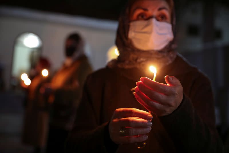 Orthodox Easter service, amid the coronavirus disease (COVID-19) outbreak in Marneuli