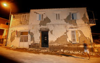 <p>A damaged house is seen after an earthquake hit the island of Ischia, off the coast of Naples, Italy, Aug. 22, 2017. (Photo: Ciro De Luca/Reuters) </p>