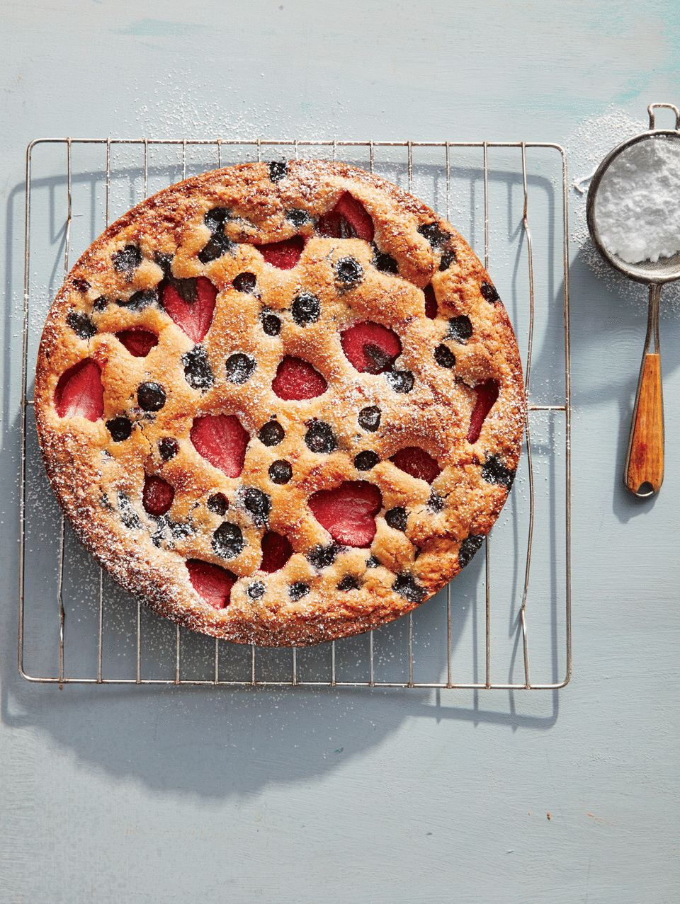 Red, White, and Blue Berry Cake