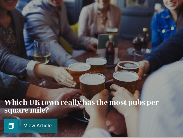 Which UK town really has the most pubs per square mile?