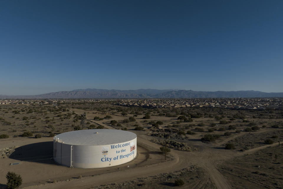 A general view of Hesperia, Calif. is seen Thursday, Dec. 8, 2022. Voters in one of Southern California's largest counties have delivered a pointed if largely symbolic message about frustration in the nation's most populous state: Officials will soon begin studying whether to break free from California and form a new state. Voters in one of Southern California's largest counties have delivered a pointed if largely symbolic message about frustration in the nation's most populous state: Officials will soon begin studying whether to break free from California and form a new state. (AP Photo/Jae C. Hong)