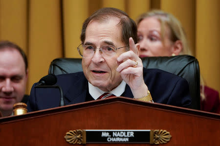 FILE PHOTO: Chairman of the House Judiciary Committee Jerrold Nadler (D-NY) speaks during a mark up hearing on Capitol Hill in Washington, U.S., March 26, 2019. REUTERS/Joshua Roberts/File Photo