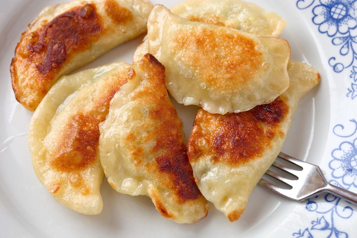 Pierogi, or boiled filled dumplings, traditional Polish dish.