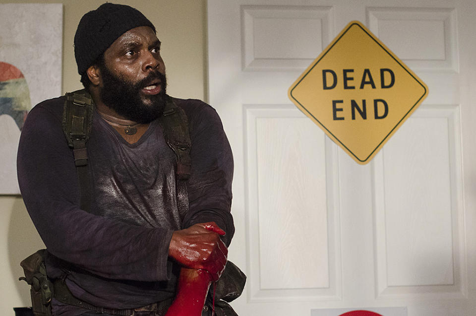 <p>In the comics, Tyreese is one of the first members of Rick’s crew and becomes a co-leader. He also strikes up several romantic relationships, first with Carol and later with Michonne. He’s eventually captured and beheaded by the Governor, a la Herschel. But in the show, Tyreese gets bitten and Michonne tries to amputate his arm, before he succumbs to death.<br><br>(Photo Credit: Gene Page/AMC) </p>