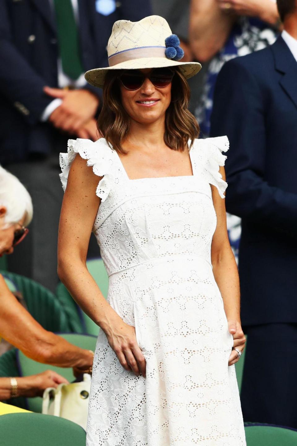 Pippa Middleton takes her seat at Wimbledon (Getty Images)