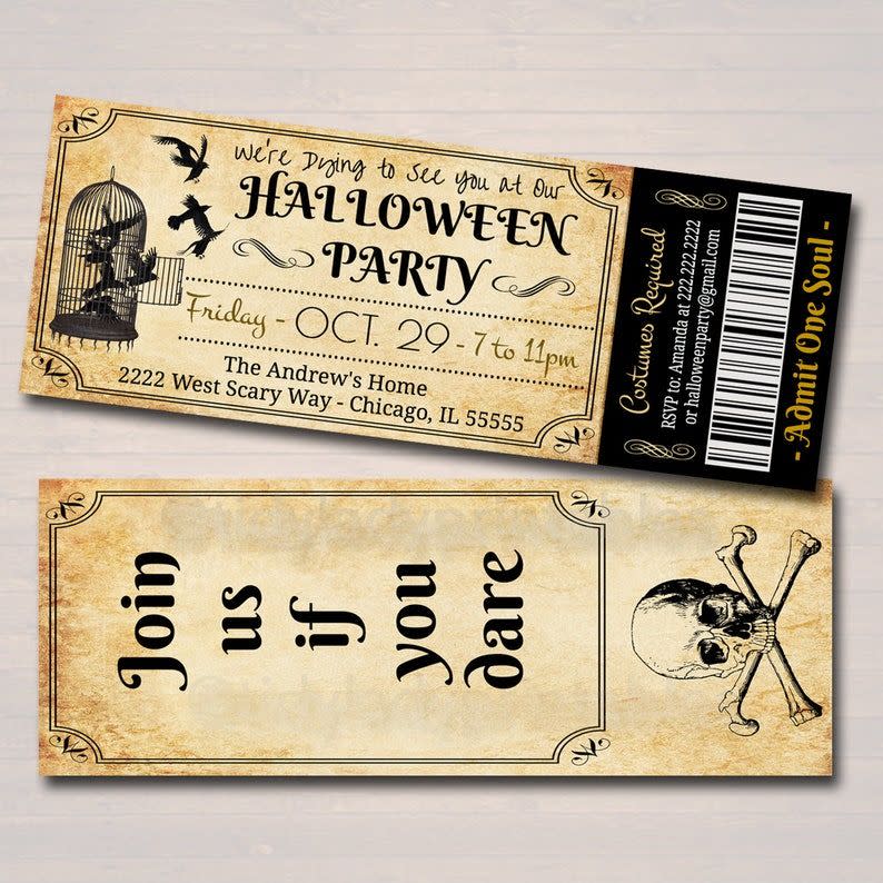 Halloween Ticket Invitation