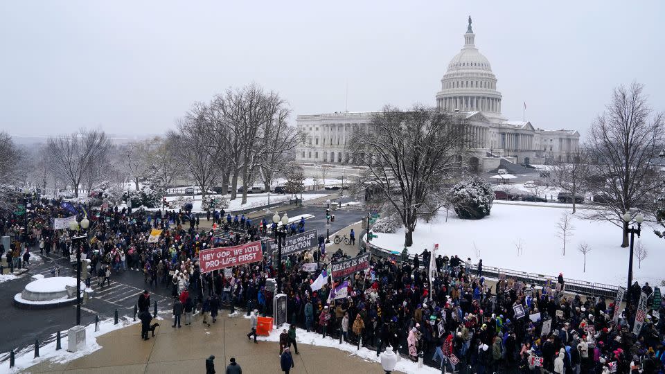 People attend the annual March for Life rally on the National Mall on January 19, 2024, in Washington. - Kent Nishimura/Getty Images