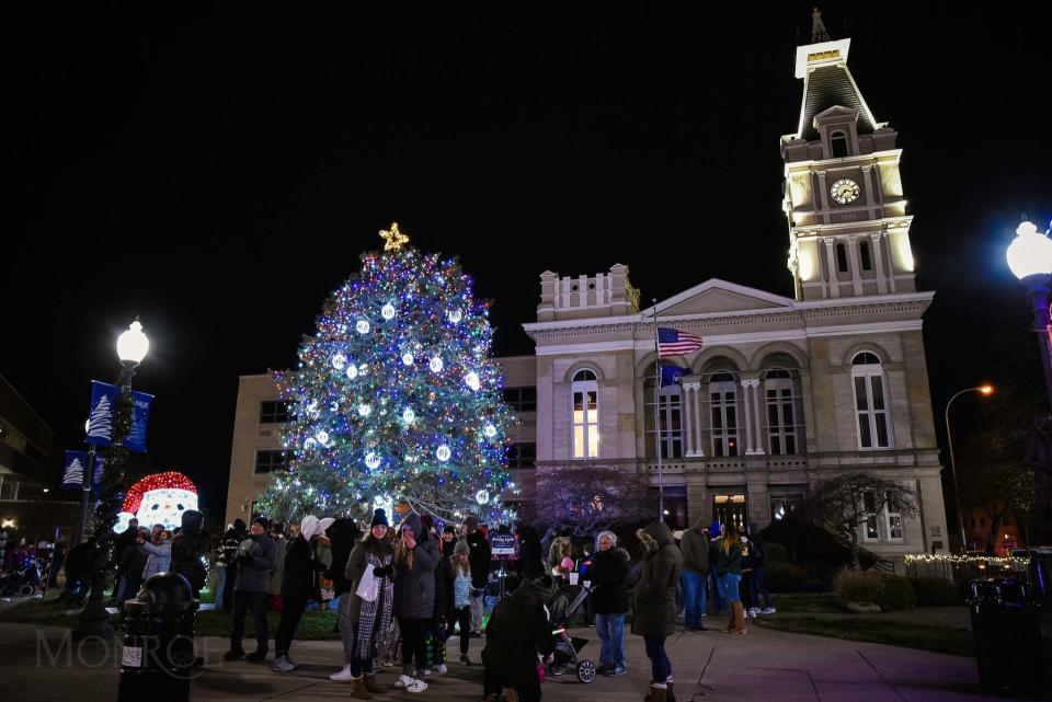 Last year's Hometown Holiday Lights event and tree lighting in downtown Monroe's Loranger Square is shown. This year's event is Nov. 17.