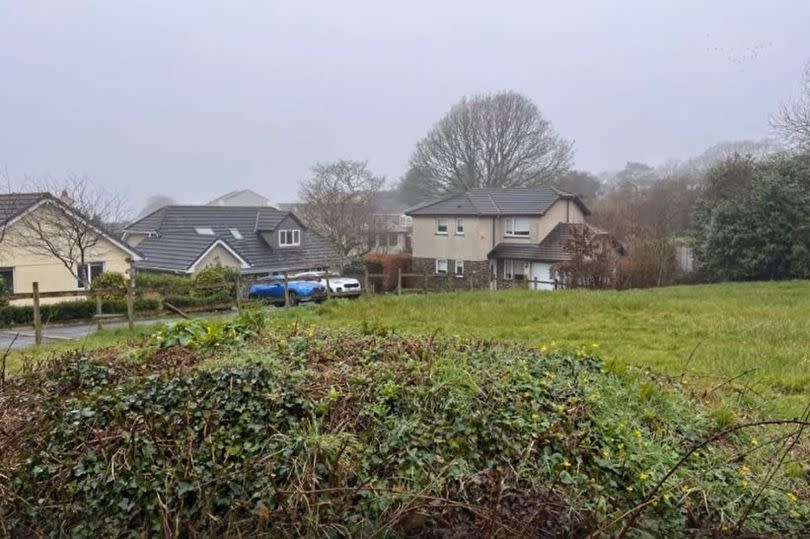 The view of neighbouring properties from the development site in Hatt